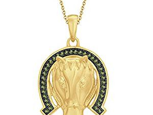 Horseshoe With 3D Horse Diamond Pendant 3D-Druckmodell