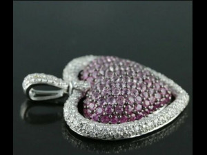 HEART DOUBLE LINE DIAMOND PENDANT 4 3D-printmodel