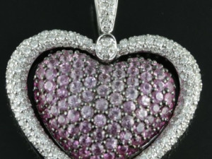 HEART DOUBLE LINE DIAMOND PENDANT 4 3D-printmodel