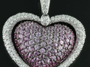 HEART DOUBLE LINE DIAMOND PENDANT 4 3D Print Model