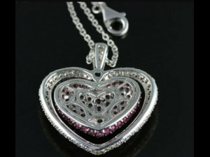 HEART DOUBLE LINE DIAMOND PENDANT 4 3D-printmodel