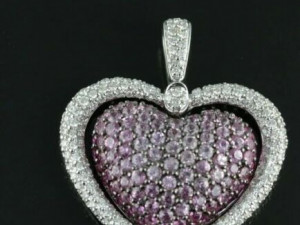 HEART DOUBLE LINE DIAMOND PENDANT 4 3D-printmodel