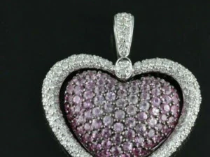 HEART DOUBLE LINE DIAMOND PENDANT 4 3D Print Model