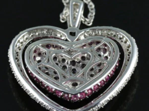HEART DOUBLE LINE DIAMOND PENDANT 4 3D Print Model