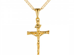 Gold Cross Jesus Pendant 7 3Dプリントモデル