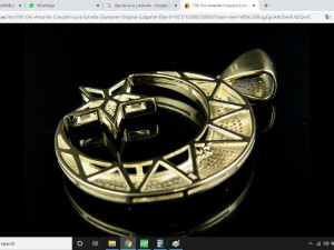 Crescent Moon Star Diamond Pendant 2 3D Print Model