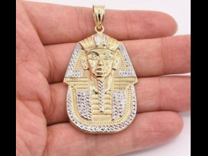EGYPTIAN KING TUT HEAD PHARAOH MUMMY GOLD PENDANT 3D Print Model