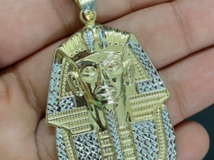 EGYPTIAN KING TUT HEAD PHARAOH MUMMY GOLD PENDANT 3D Baskı Modeli