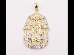 EGYPTIAN KING TUT HEAD PHARAOH MUMMY GOLD PENDANT 3D Baskı Modeli