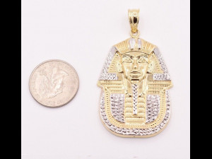 EGYPTIAN KING TUT HEAD PHARAOH MUMMY GOLD PENDANT 3D Baskı Modeli