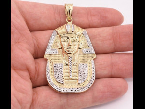 EGYPTIAN KING TUT HEAD PHARAOH MUMMY GOLD PENDANT 3D Baskı Modeli