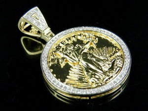 US DOLLAR LIBERTY GOLD COIN DIAMOND PENDANT 4 Modèles 3D en vedette