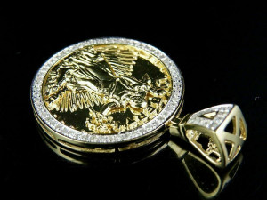 US DOLLAR LIBERTY GOLD COIN DIAMOND PENDANT 4 3D 프린트 모델