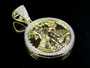 US DOLLAR LIBERTY GOLD COIN DIAMOND PENDANT 4 3D 프린트 모델
