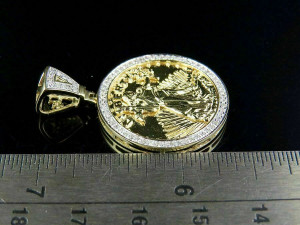 US DOLLAR LIBERTY GOLD COIN DIAMOND PENDANT 4 3D 프린트 모델