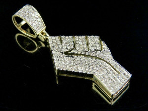 LIVES MATTER HAND DIAMOND PENDANT Modèles 3D en vedette