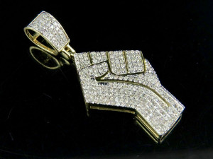 LIVES MATTER HAND DIAMOND PENDANT Modèles 3D en vedette
