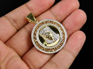 Bismark Medallion Jesus Face Diamond Pendant Modèles 3D en vedette