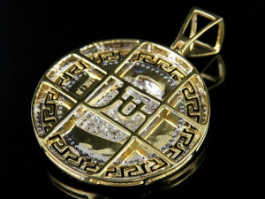 Bismark Medallion Jesus Face Diamond Pendant 3D Принт Модель