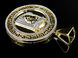Bismark Medallion Jesus Face Diamond Pendant 3D Принт Модель