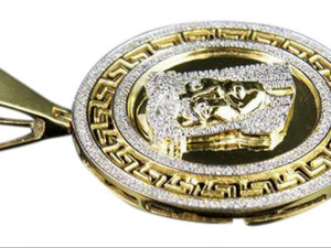 Bismark Medallion Jesus Face Diamond Pendant 3D Принт Модель
