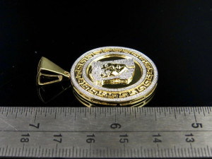 Bismark Medallion Jesus Face Diamond Pendant 3D Принт Модель