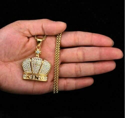 KING OF CROWN CHARM DIAMOND PENDANT 3D Print Model .c4d .max .obj .3ds .fbx .stl .blend 