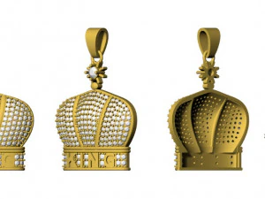 KING OF CROWN CHARM DIAMOND PENDANT 3D Print Model
