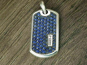MEN DOG TAG DIAMOND PENDANT 3D Print Model