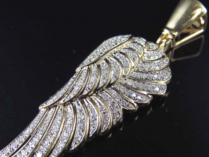 MINI ANGEL FEATHER WING DIAMOND PENDANT 3D 프린트 모델