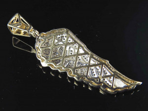MINI ANGEL FEATHER WING DIAMOND PENDANT Model do druku 3D