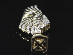 MINI ANGEL FEATHER WING DIAMOND PENDANT Model do druku 3D
