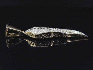 MINI ANGEL FEATHER WING DIAMOND PENDANT Model do druku 3D