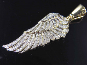 MINI ANGEL FEATHER WING DIAMOND PENDANT Model do druku 3D