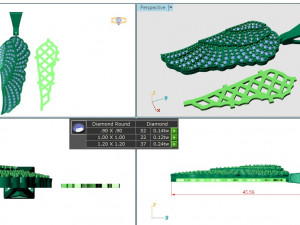 MINI ANGEL FEATHER WING DIAMOND PENDANT Model do druku 3D