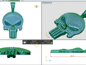 PUNISHER SKULL DIAMOND PENDANT 3D 프린트 모델