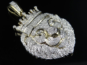 LION FACE MENS DIAMOND PENDANT 3D 打印模型