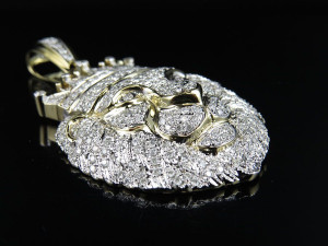 LION FACE MENS DIAMOND PENDANT 3D 打印模型