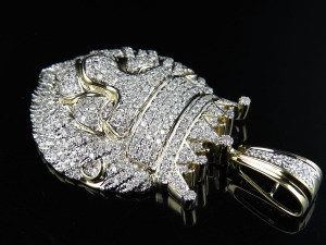 LION FACE MENS DIAMOND PENDANT 3D 打印模型