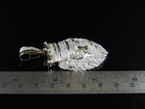 LION FACE MENS DIAMOND PENDANT 3D 打印模型