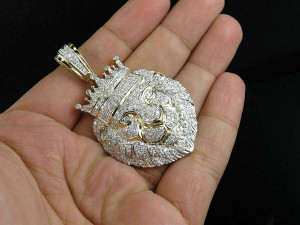 LION FACE MENS DIAMOND PENDANT 3D 打印模型