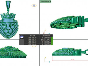 LION FACE MENS DIAMOND PENDANT 3D 打印模型