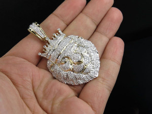 LION FACE MENS DIAMOND PENDANT 3D 打印模型
