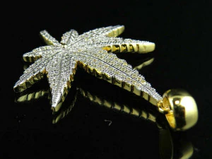 MARIJUANA LEAF DIAMOND PENDANT 3D Print Model