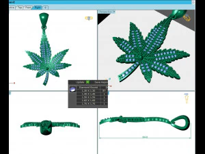 MARIJUANA LEAF DIAMOND PENDANT 3D Print Model