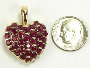 HEART RUBY DIAMOND PENDANT 6 3D Print Model