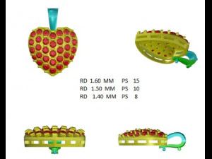 HEART RUBY DIAMOND PENDANT 6 3D Print Model
