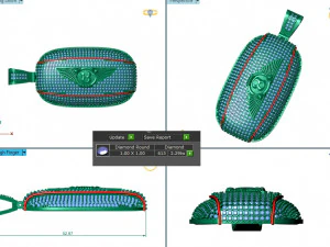 BENTLEY MEN DIAMOND PENDANT 3D Print Model