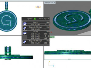 G LETTER MEN DIAMOND PENDANT 3D Baskı Modeli