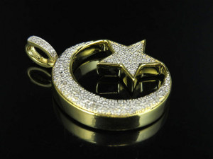 CRESCENT MOON STAR DIAMOND PENDANT 3 3D Принт Модель